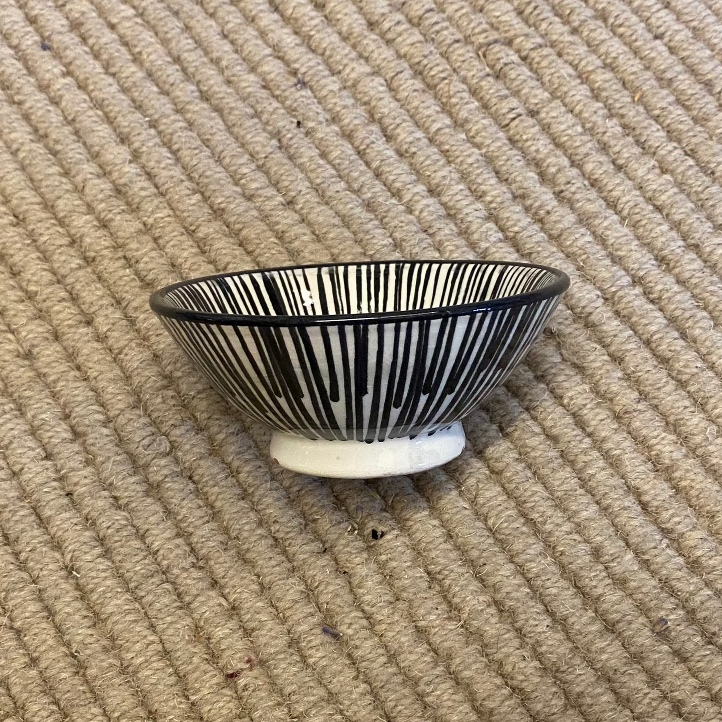 Mini Black and White Painted Ceramic Bowl