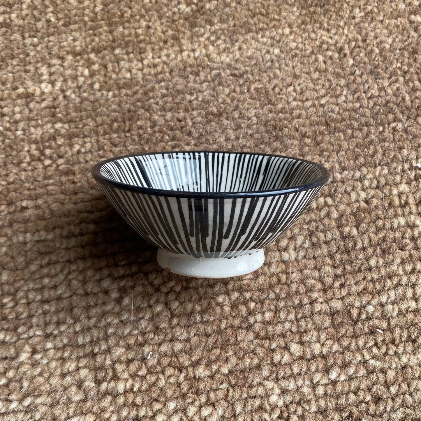 Mini Black and White Painted Ceramic Bowl