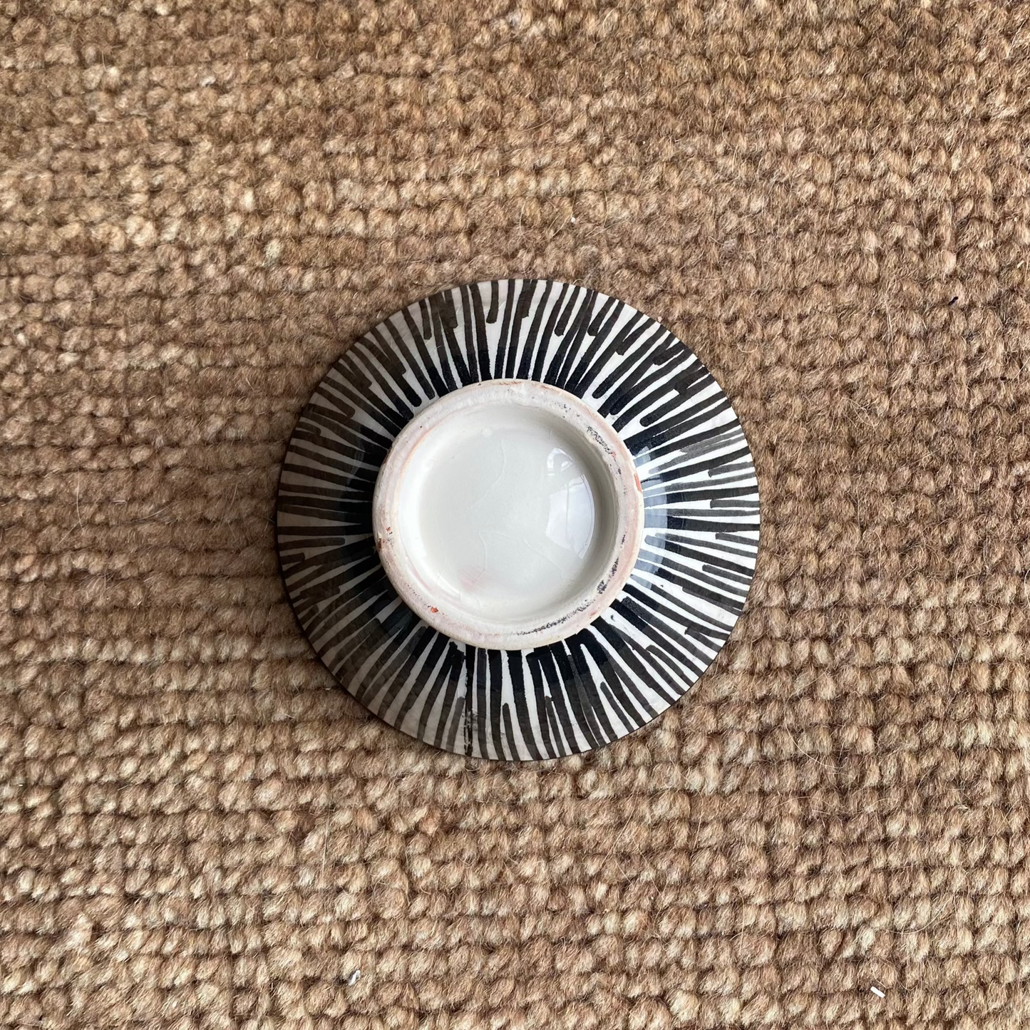 Mini Black and White Painted Ceramic Bowl