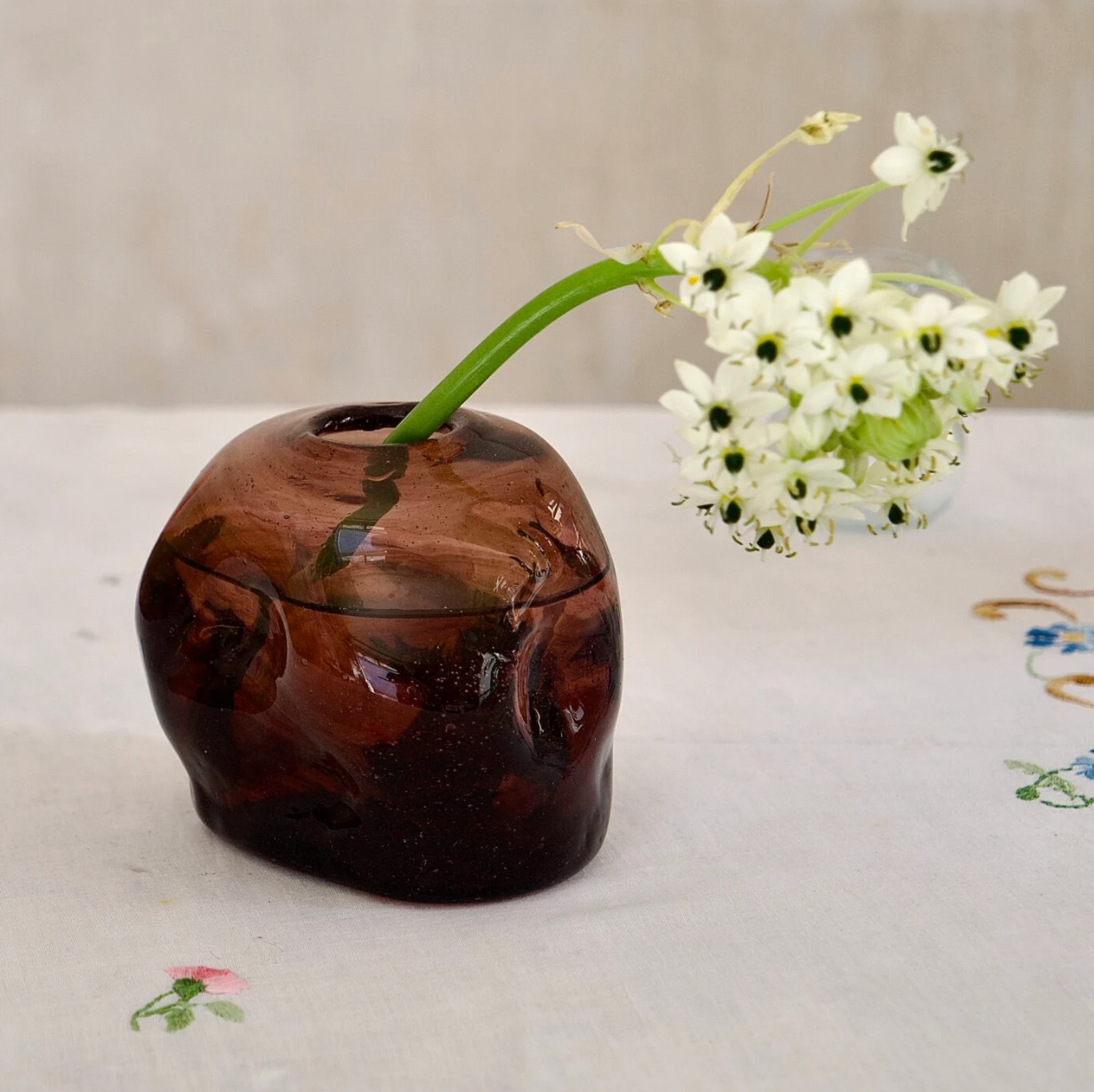 Hand Blown Glass Vase - Small - Framboise