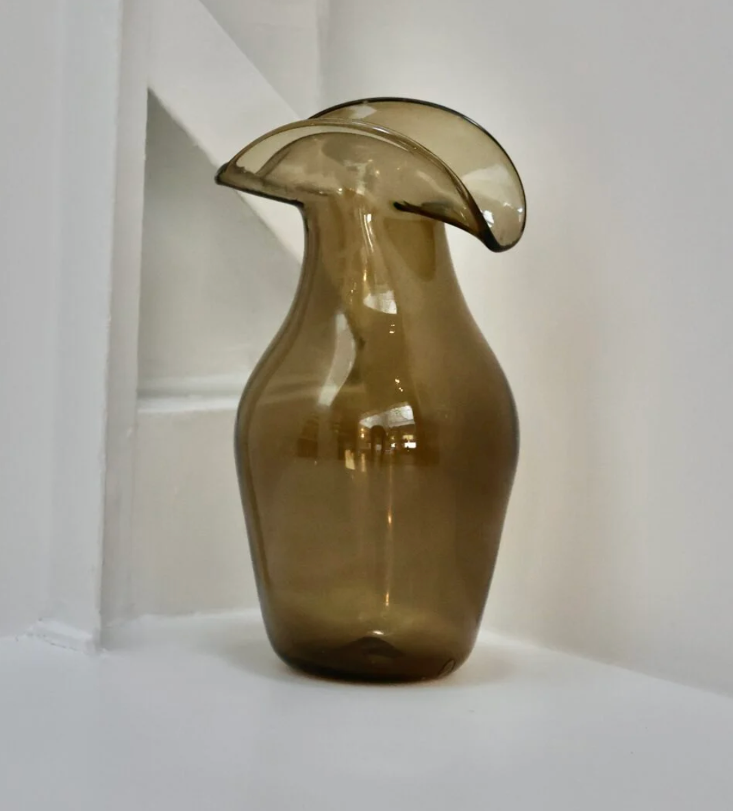 Hand Blown Glass Vase - Smoke