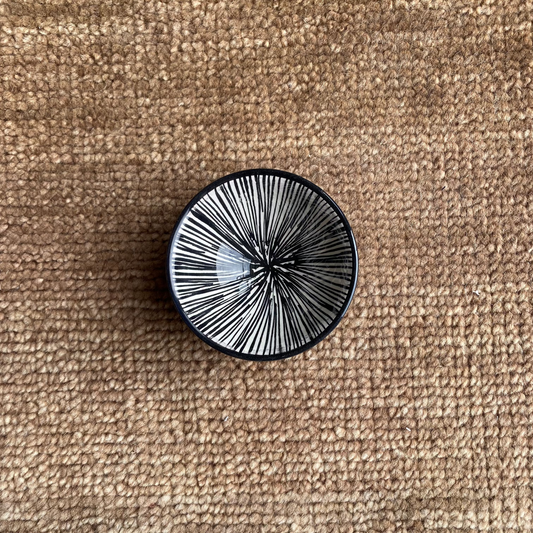 Mini Black and White Painted Ceramic Bowl