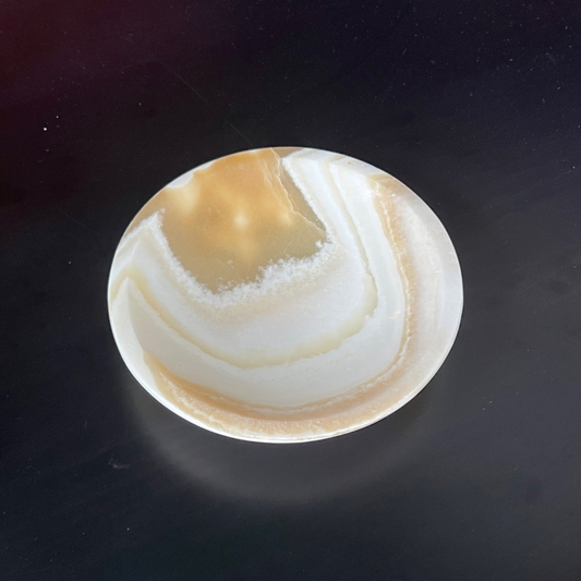 Small Onyx Ring Dish- Creme