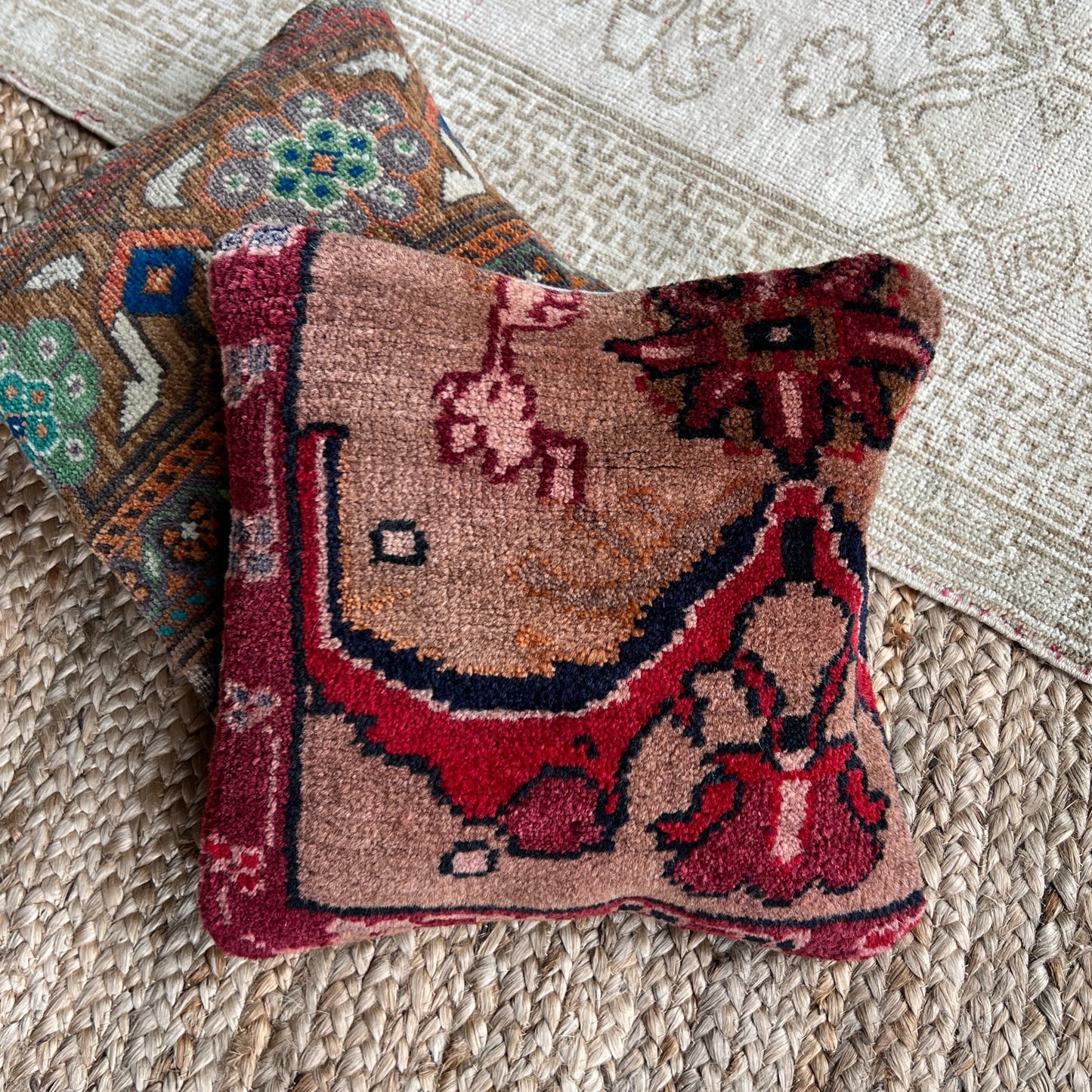 Authentic Square Kilim Pillowcase + Fill