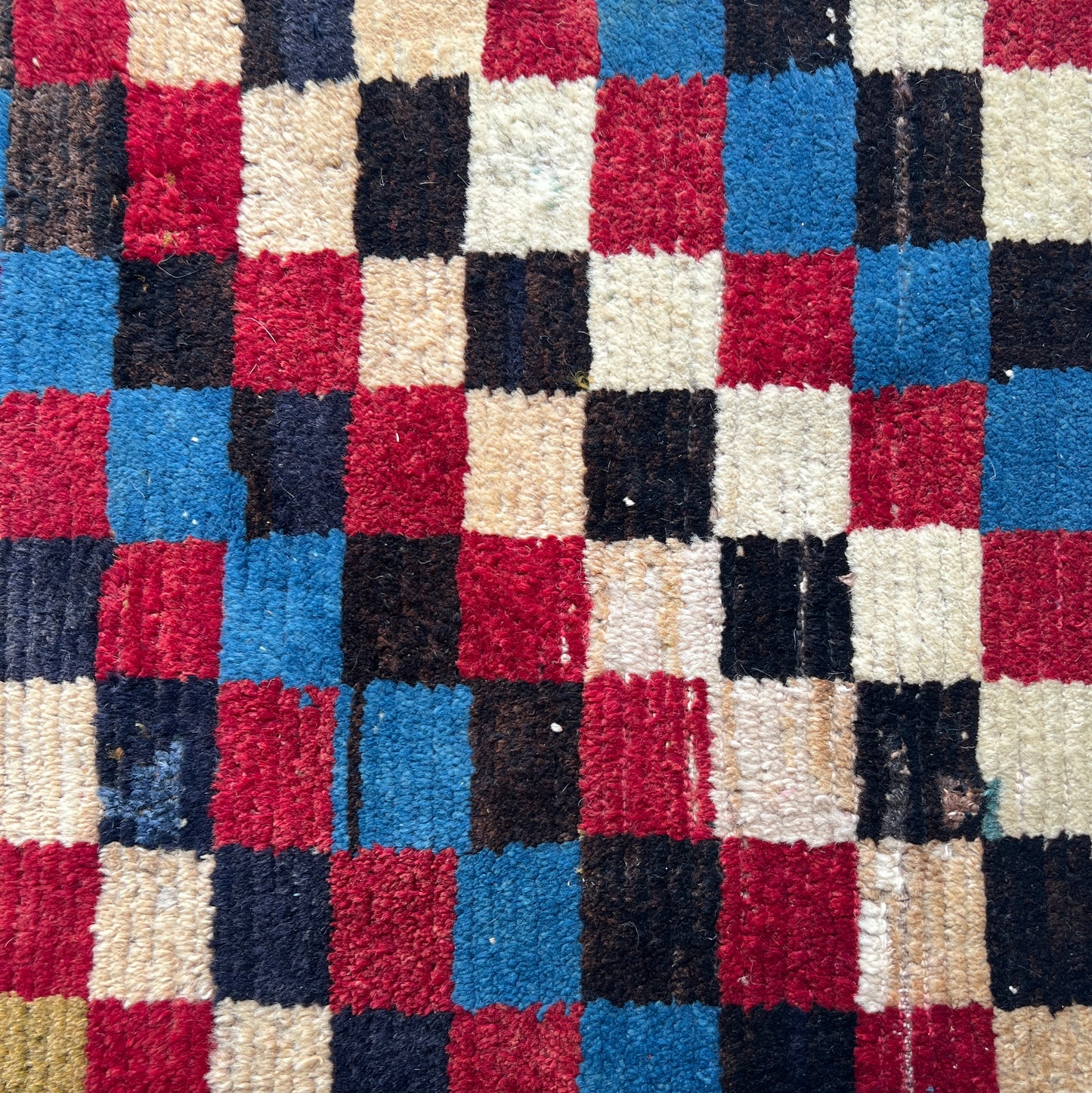 Checkered Vintage Turkish Rug