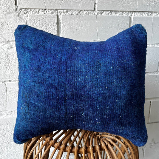 Blue Overdyed Vintage Kilim Pillow