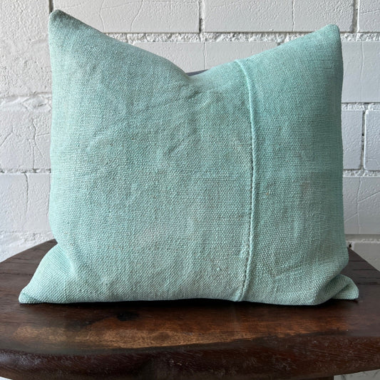 Plant Dyed Turkish Hemp Pillow in Turquoise