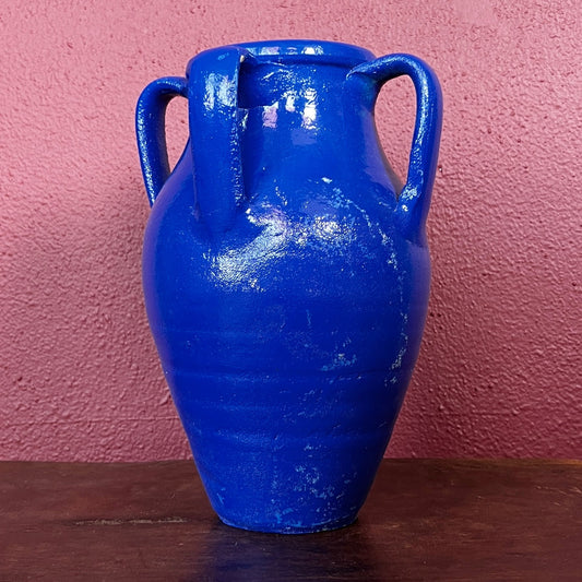 Cobalt Ceramic Vessel with Handles