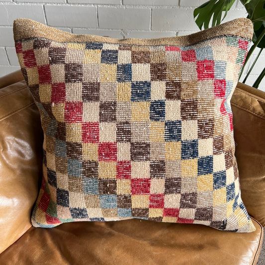 Checkered Vintage Kilim Pillow