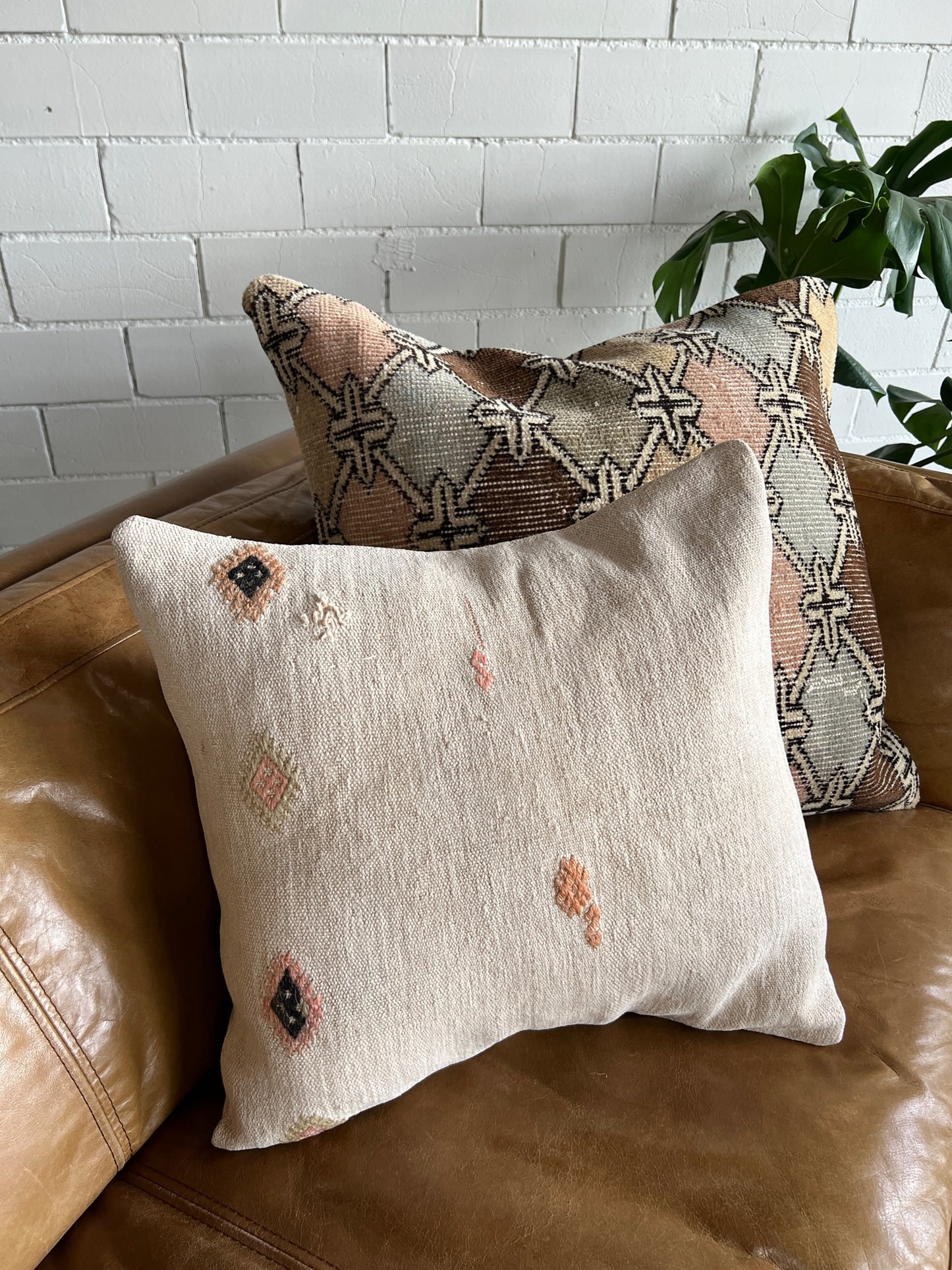 Embroidered Vintage Kilim Pillow Cover