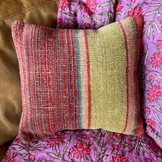 Colorful Striped Vintage Kilim Pillow Cover